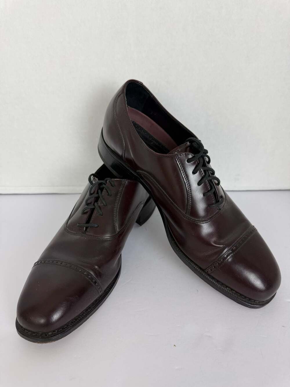 Florsheim Lexington Burgundy Leather Cap Toe Oxford Dress Shoes - Picture 1 of 7